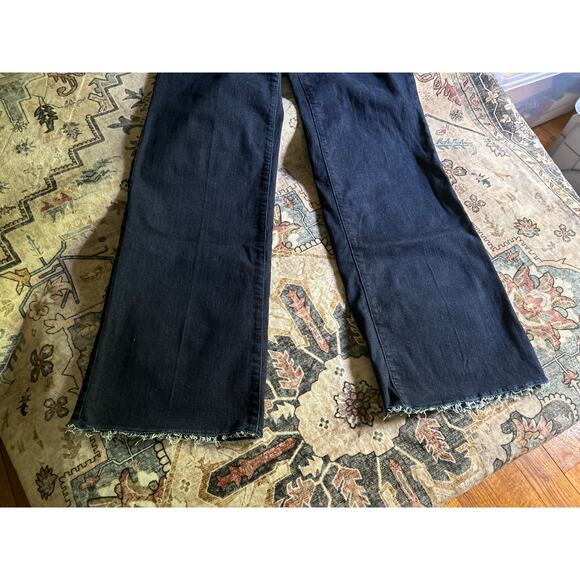 NYDJ Wide Leg Jeans Flare High Rise Dark Blue Pants Size 6 - Picture 5 of 8